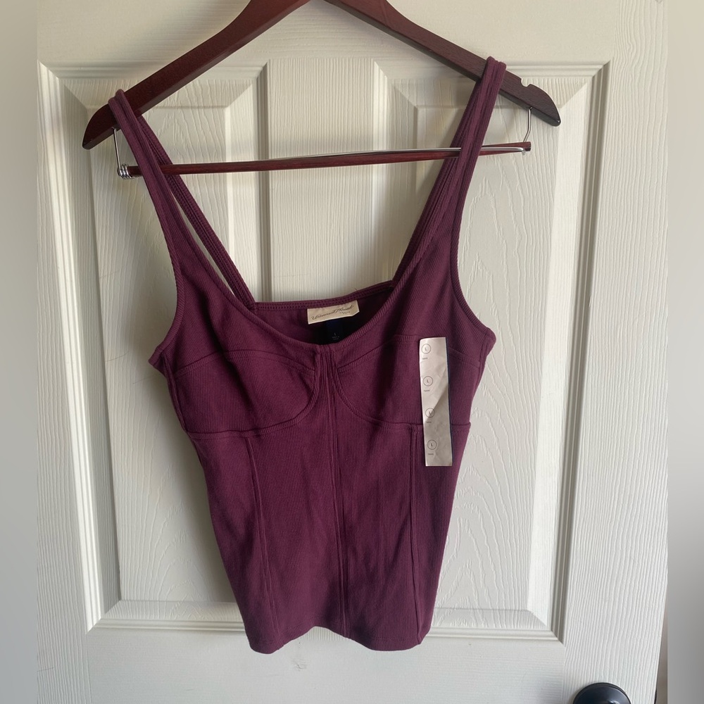 Universal Thread NWT Plum/Maroon Ribbed Double-Strap Tank